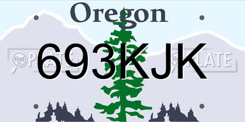 693KJK Oregon License Plate