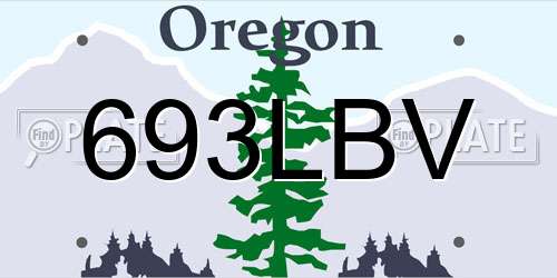 693LBV Oregon License Plate