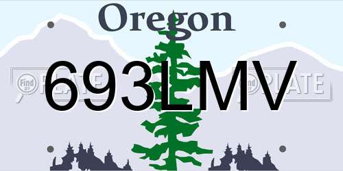 693LMV Oregon License Plate