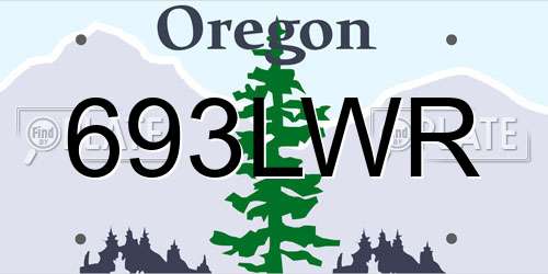 693LWR Oregon License Plate