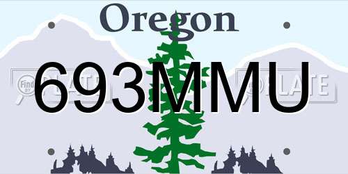 693MMU Oregon License Plate