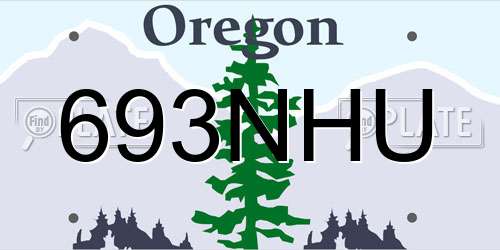 693NHU Oregon License Plate