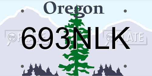 693NLK Oregon License Plate