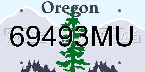 69493MU Oregon License Plate