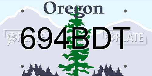 694BDT Oregon License Plate