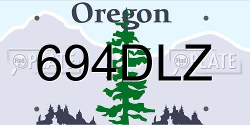 694DLZ Oregon License Plate