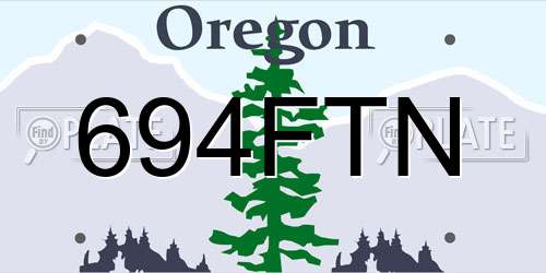 694FTN Oregon License Plate