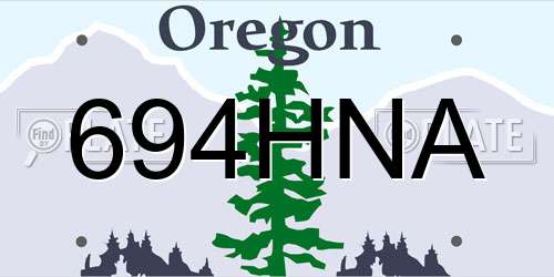 694HNA Oregon License Plate