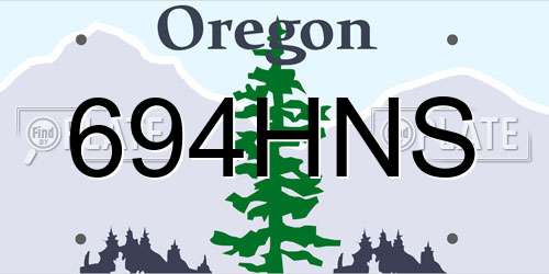 694HNS Oregon License Plate