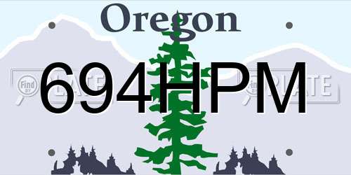 694HPM Oregon License Plate