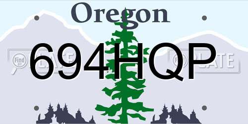 694HQP Oregon License Plate
