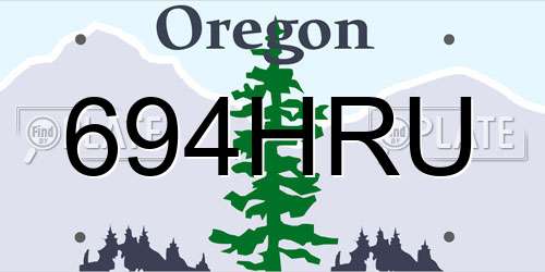 694HRU Oregon License Plate