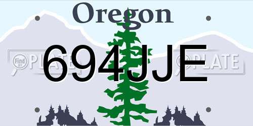 694JJE Oregon License Plate