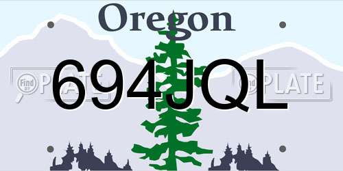 694JQL Oregon License Plate