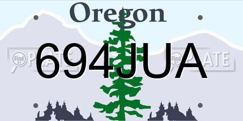 694JUA Oregon License Plate