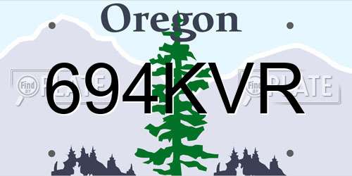 694KVR Oregon License Plate