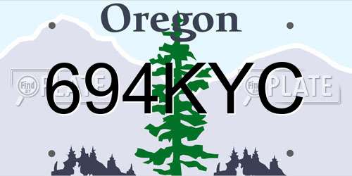 694KYC Oregon License Plate