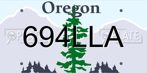 694LLA Oregon License Plate
