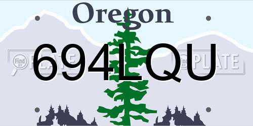 694LQU Oregon License Plate