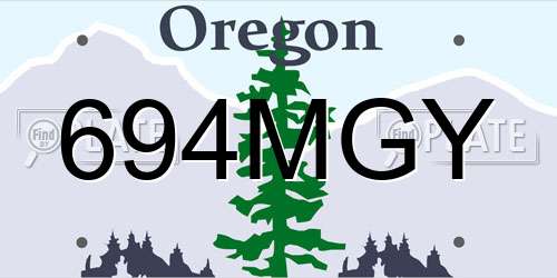 694MGY Oregon License Plate