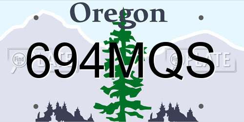 694MQS Oregon License Plate