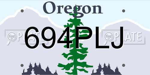 694PLJ Oregon License Plate
