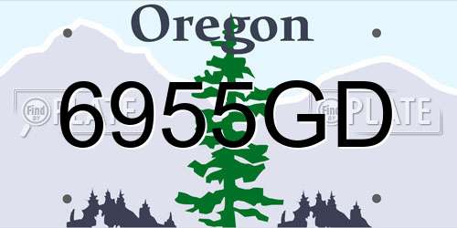 6955GD Oregon License Plate