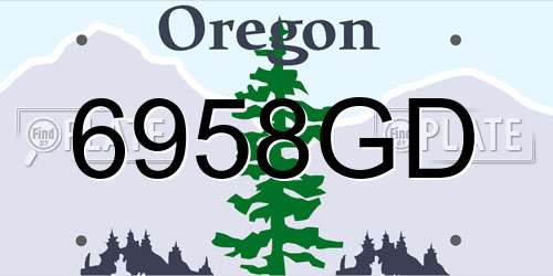 6958GD Oregon License Plate