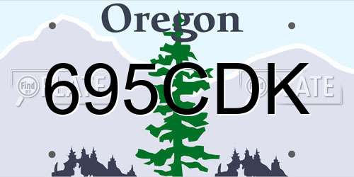 695CDK Oregon License Plate