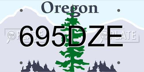 695DZE Oregon License Plate