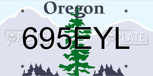 695EYL Oregon License Plate