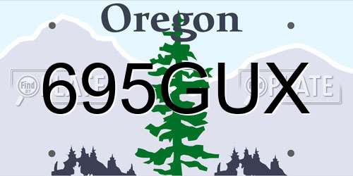 695GUX Oregon License Plate