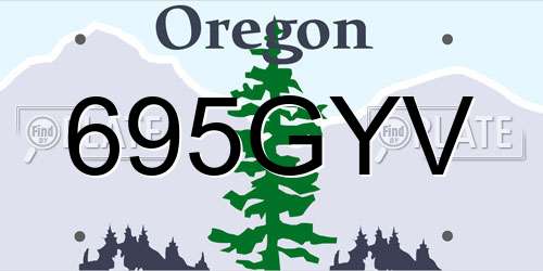 695GYV Oregon License Plate