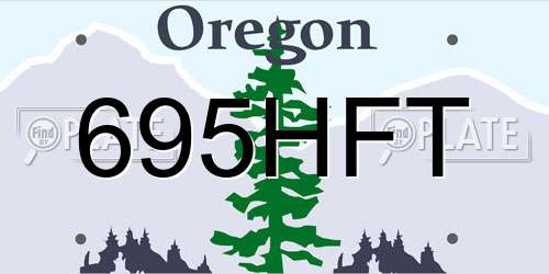 695HFT Oregon License Plate