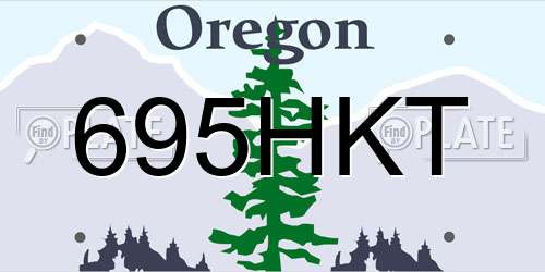 695HKT Oregon License Plate