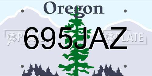 695JAZ Oregon License Plate