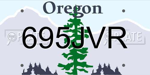 695JVR Oregon License Plate