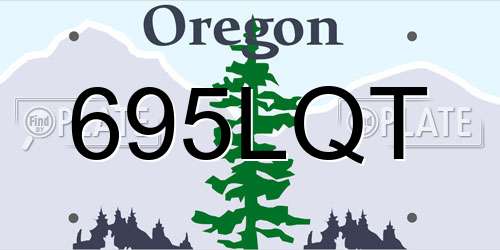 695LQT Oregon License Plate