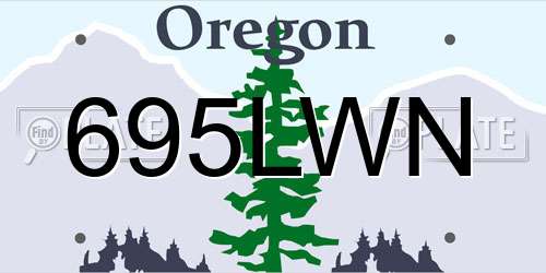 695LWN Oregon License Plate