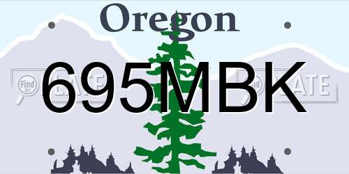 695MBK Oregon License Plate