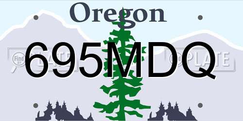 695MDQ Oregon License Plate