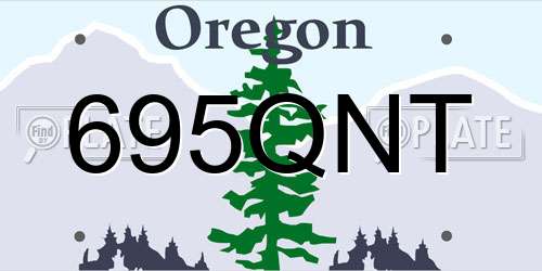 695QNT Oregon License Plate