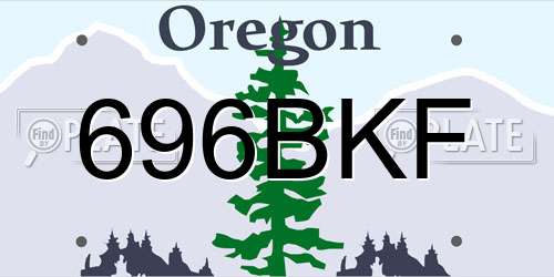 696BKF Oregon License Plate