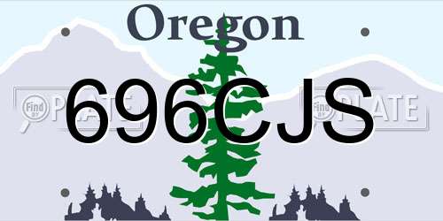 696CJS Oregon License Plate