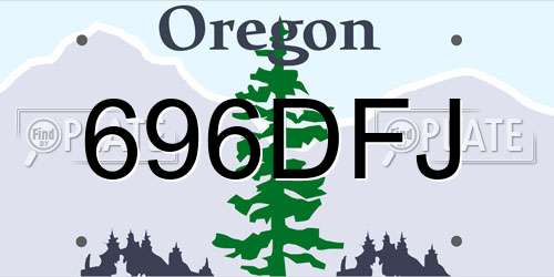 696DFJ Oregon License Plate