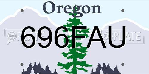 696FAU Oregon License Plate