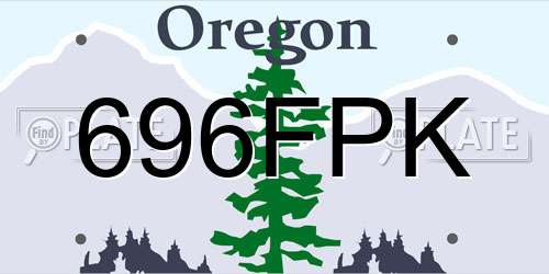 696FPK Oregon License Plate