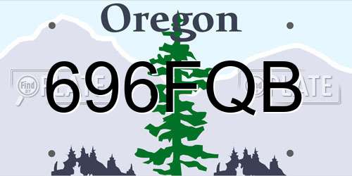 696FQB Oregon License Plate