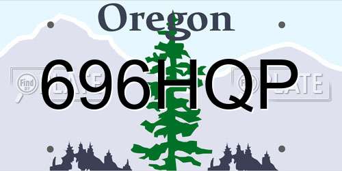 696HQP Oregon License Plate