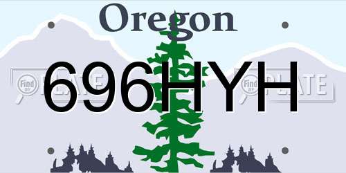 696HYH Oregon License Plate